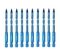 Broca de pala azul for azulejos, 2 unidades, 5 y 10, broca excéntrica alta dureza con punta torcida(10Pcs 6mm)