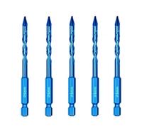 Broca de pala azul for azulejos, 2 unidades, 5 y 10, broca excéntrica alta dureza con punta torcida(5Pcs 6mm)