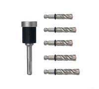 Broca de pared de hormigón con diseño dividido de vástago cuadrado y anillo límite ajustable para profundidad precisa para taladrar (6 piezas)