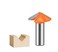 Broca de ranura en V, brocas de grabado CNC con punta de carburo de 90 y 120 grados, vástago de 12 mm y 1/2 pulgada, herramienta de fresado for carpintería con biselado 3D en forma de V.(12.7X32X120)