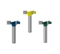 Broca de superficie con punta de carburo de 1/4 pulgadas para cepillado y corrección de alerones CNC en madera contrachapada MDF (amarillo)