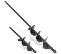 Broca de taladro para plantación - 1.6 x 9 pulgadas y 1.6 x 16 pulgadas Jardinera de taladro en espiral para plantar bulbos de plantación de flores, barrena para perforar, excavadora de agujeros para taladro hexagonal de 3/8 pulgadas