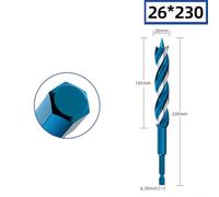 Broca de taladro para posicionamiento preciso de agujeros en madera, cuenta con diseño de 4 flautas para una perforación suave y gestión de virutas (26 mm)