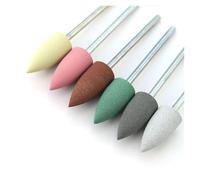 broca de uñas pulidas, broca de pulido de uñas, Brocas for uñas de silicona, cerámica y diamante multicolor for manicura y pedicura, paquete de 6(13)