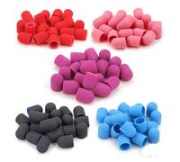 broca de uñas pulidas, broca de pulido de uñas, Paquete de 10 tapones de lijado for taladro de uñas, multicolor, varios tamaños(Multicolor)