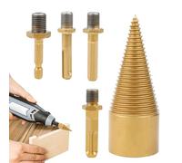 Broca Eléctrica De Alta Resistencia: Partidor De Troncos Multifuncional Resistente, Cono De Madera Ranurado Antideslizante, Barrena De Resistencia Industrial | Herramienta De Preparación De Combustibl