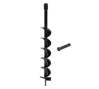 Broca en espiral Barrena de plantación Excavadora de agujeros de jardín de acero al manganeso duradera para suelos sueltos Tierra dura Arcilla Perforación en hielo Negro 100x800