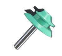 Broca enrutadora de 1/4 pulgadas, hoja de espiga cónica de 45 grados, cortador de pegamento for juntas de dedo Stile for herramientas eléctricas de carpintería, 1 unidad(Green)