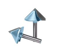 Broca enrutadora de carburo 2 brocas for plantilla de ranura en V 1/4 pulg., fresa 90 grados, herramienta grabado madera Compatible with 6 mm izquierda/derecha(1/4inch X 1-1/4inch)