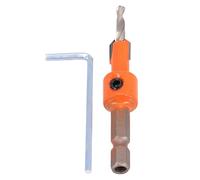 Broca escalonada con vástago hexagonal de 1/4 pulgadas para carpintería, avellanadores y tornillos avellanados con collar de tope ajustable para un control de profundidad consistente (3.5 × 8)