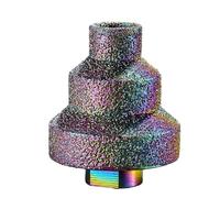 Broca escalonada de 20-35-50 mm con flauta recta para azulejos, mármol, madera, hojas de metal, rosca M10, material de esmeril, abridor de agujeros ajustable de 3 tamaños