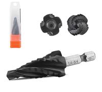 Broca escalonada HSS 1/4 - 3/4 pulgadas, 9 niveles, broca cónica M35 HSS AlTiN revestida, broca hexagonal de 1/4 pulgadas para taladrar agujeros en acero inoxidable, cobre, aluminio, madera y plástico