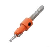 Broca escalonada para carpintería con cuello de tope ajustable y vástago hexagonal de 1/4 pulgadas para avellanado de cabeza de tornillo (3.2 × 10)