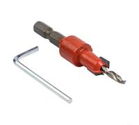 Broca escalonada para carpintería con cuello de tope ajustable y vástago hexagonal de 1/4 pulgadas para avellanado de cabeza de tornillo (3.5 × 10)