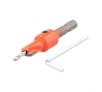 Broca escalonada para carpintería con cuello de tope ajustable y vástago hexagonal de 1/4 pulgadas para avellanado de cabeza de tornillo (2.8 × 10)