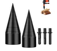 Broca extraíble para troncos de leña, brocas divisorias de madera, controlador de cono de tornillo de taladro resistente para taladro de mano palillo-hex+cuadrado+redondo