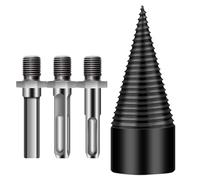 Broca Fendradora Madera - Acero 10.5cm | Broca Troncos | Herramienta Leña | Brocas Acero Partidor Leña Eficiente Hogar Camping Exterior