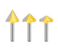 Broca fresadora for ranura en V de 90° | Cuchilla de tallado 3D for CNC/carpintería, herramienta de corte por inmersión en forma de V con vástago de 6 mm(6 * 16 * 90°)