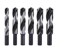 Broca helicoidal HAMPTON HSS con vástago reducido de 14, 16, 18, 20, 22 y 25 mm diámetro for herramienta perforación metal CNC(BLACK-WHITE,16MM)