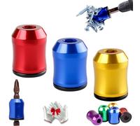 Broca magnética universal de 6,35 mm con cabeza de anillo magnético y diseño antideslizante, por lo que ya no tendrás que preocuparte por que los tornillos se caigan. (azul, amarillo y rojo)