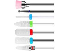 Broca Manicura Brocas De CeráMica Para Uñas, Fresas Para Torno Manicura, Torno Para Las Uñas Pulidor de Uñas Taladro de Uñas Set, Para Quitar Gel, AcríLico, CutíCula