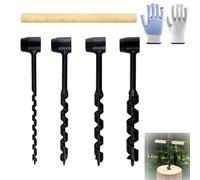 Broca manual de madera, 5 unidades, manual Bushcraft, acero resistente, broca de serpiente de ojo escocés, equipo Bushcraft, equipo de supervivencia al aire libre, kit de supervivencia para camping