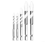 Broca multiusos de 6 a 12 mm con cabeza torcida excéntrica para azulejos precisos para taladrar y quitar virutas suaves con vástago hexagonal para un agarre seguro (5 piezas)