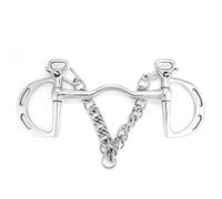 Broca para caballo Kimberwicke Occupiedpet, boquilla de acero inoxidable de bajo orificio con rodillo y ganchos, broca de 125 mm 135 mm para entrenamiento y control de caballos (la boca del caballo es