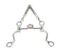 Broca Pelham de Acero Inoxidable con Rodillo de Cobre, decoración de Plata Alemana, Broca de Caballo con Boca articulada para Rendimiento Ecuestre (120MM)