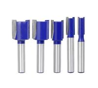 Broca rebajadora de corte al ras, vástago de 8mm, fresa de extremo recto de 2 flautas, fresa con patrón de Templete de madera de 8-20mm for herramientas de carpintería(1SET)