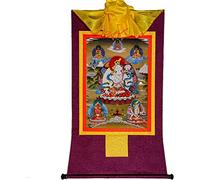 Brocado Thangka budista hecho a mano tibetano de Tara blanca vintage for meditación zen de altar budista (color: dorado, tamaño: S) (color: azul, tamaño: S) (color (Color : Purple, Size : M)