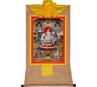 Brocado Thangka budista hecho a mano tibetano de Tara blanca vintage for meditación zen de altar budista (color: dorado, tamaño: S) (color: azul, tamaño: S) (color (Color : Bruin, Size : M)