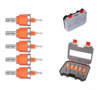 Brocas avellanadas de límite de rodamiento de precisión de 8 mm y 10 mm para tablero de partículas de carpintería con vástago redondo estándar para una sujeción segura (10 mm, 5 piezas)