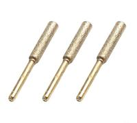 Brocas de afilador de cadena de motosierra cilíndricas de 3 mm, juego de ruedas de molienda con revestimiento de esmeril para herramienta giratoria de amoladora eléctrica, cabezales de pulido para