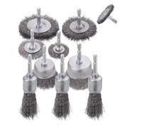 Brocas de cepillo de alambre, 10 Uds. Vástago hexagonal de 1/4 pulgadas, cepillos rueda alambre copa prensada acero al carbono grueso 0,012 for taladros(10pcs)