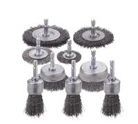 Brocas de cepillo de alambre, Juego de cepillos copa con rueda alambre, vástago hexagonal 1/4, acero al carbono grueso 0,012 pulgadas, prensado(9 Model)