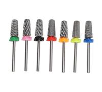 Brocas de clavos de acero de tungsteno de tungsteno Conjunto de cabezales de molienda de pulido de uñas de alto rendimiento para salón uso de 7 piezas