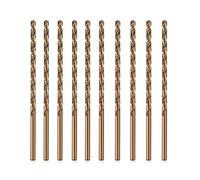 Brocas de cobalto de 1/8 pulgadas, 10 brocas para metal, acero M35 HSS de alta velocidad, broca de longitud de trabajo giratoria, brocas resistentes para acero, metal duro, hierro fundido