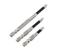 Brocas de destornillador PH2 de aleación de acero, brocas de destornillador de cabeza cruzada de alta dureza HRC62 con vástago hexagonal /4, juego de brocas antideslizantes resistentes al desgaste