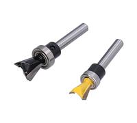 Brocas de Enrutador de Patrón, Corte de Broca de Enrutador de Junta de Cola de Milano Carburo Preciso 2 Piezas/Juego de Fresado con Cojinete para la Fabricación de Gabinetes para la