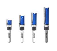 Brocas de enrutador de patrón profesional con vástago de 1/4 pulgadas, rodamiento inferior de carburo C3, juego de brocas de corte empotrado de 25/64 pulgadas, 3/4 pulgadas, 1 pulgada, 1-1/2 pulgadas