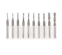 Brocas de fresado de acero de alta velocidad de 10 piezas, fresa CNC de punta plana para procesamiento de madera, PCB, SMT y CNC, con diámetro de perforación de 1.0-3,175 mm y vástago de 1/8 pulgadas