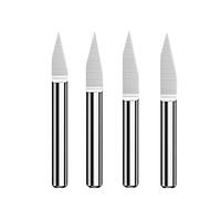 Brocas de grabado de fondo for tallado CNC, carburo de tungsteno, fresadora PCB, plástico acrílico, 3D, 3,175 x 4, 6 x 20(0.8mm,20 Degree,D 3.175mm)