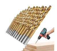 Brocas de perforación - 13 piezas Twist Woodworking Drilling Tools | 1.5-6.5mm Metal Bits For Drill | Titanium Plated Round Shank High Speed Steel - For Iron Stainless Steel Maintenance Workshops