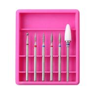 Brocas de silicona para uñas,Brocas para uñas band Brocas for uñas de silicona, cerámica y diamante multicolor for manicura y pedicura, paquete de 6(T14-4)