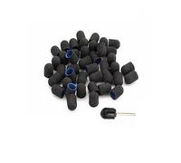 Brocas de silicona para uñas,Brocas para uñas band Tapas de lijado for taladro de uñas con mandril, paquete de 50, multicolor, varios tamaños(7-13 Black 180)