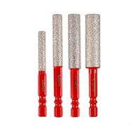 Brocas de vástago hexagonal de 6/8/10/12 mm para perforación de azulejos secos y molienda en mármol de porcelana de vidrio, equipadas con núcleo de cera de refrigeración para contra el