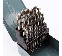 Brocas helicoidales HSS, juego de machos de roscar de 25 piezas, vástago espiral de alta velocidad métrico, ángulo 118 grados, 1 mm-13 mm