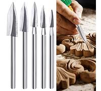 Brocas Para Grabado Cortador Raíz Fresado 5 Unids Engraving Drill Bit Set 1/8 Pulgadas Universal Para Herramienta Rotativa Para Grabado De Madera Para Artesanías