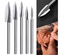 Brocas Para Grabado En Madera, 5 Piezas Herramienta De Carpintería Tamaño De Vástago De 1/8 Pulgadas Universal Para Herramienta Rotativa Para Grabado Preciso De Madera Para Artesanías